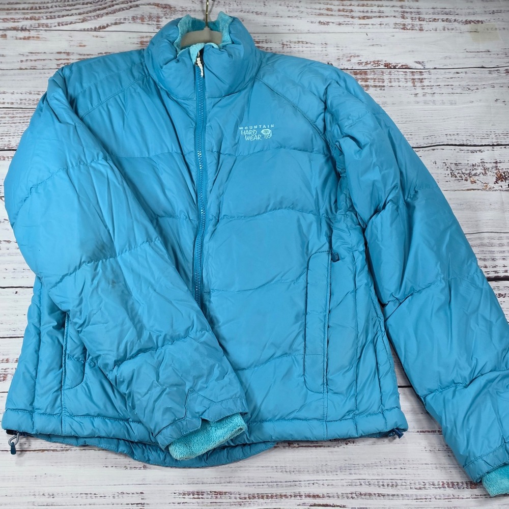 Mountain Hardwear Puffer Jacket Womens S Blue Good Down Insulated Quilted Coat